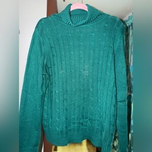 White Stag Turquoise Cowl Neck Sweater